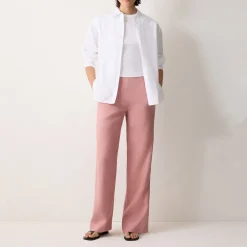 Hot Blake High-Rise Linen Straight Leg Trousers Women Trousers & Shorts