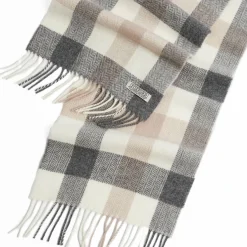 Outlet Block Check Lambswool Scarf Women Scarves