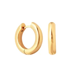 Hot Bold 18k Gold-Plated Medium Hoops Women Earrings