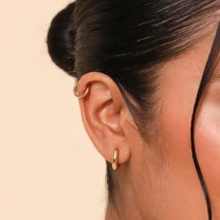 Online Bold 18k Gold-Plated Small Hoops Women Earrings
