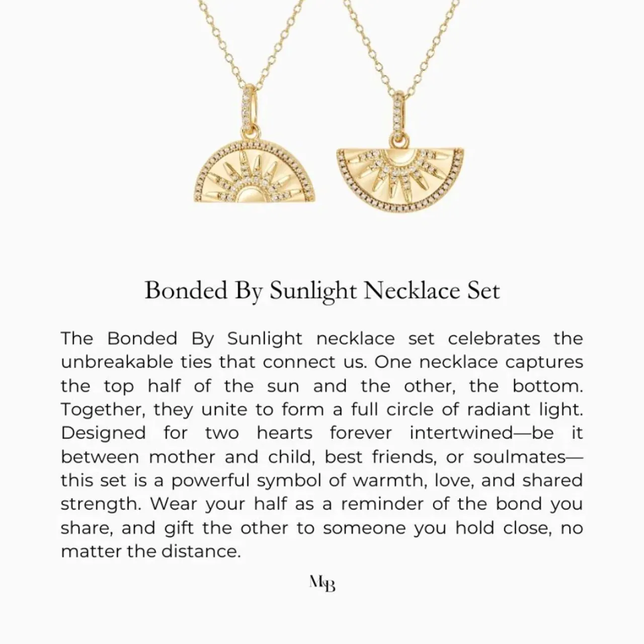New Bonded by Sunlight Necklace, Set of Two Women Necklaces