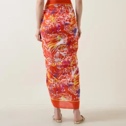 Online Border Pareo Floral Sarong Women Swimwear & Beachwear