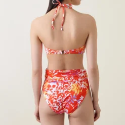 New Border Pareo Tie-Fastening Floral Bikini Top Women Swimwear & Beachwear