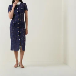 Online Bouclé Knit Bow Flared Dress Women Dresses|Mother Of The Bride