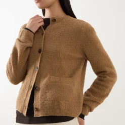 Bouclé Knitted Cardigan Women Sweaters & Cardigans