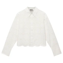 Discount Broderie Cropped Shirt Women Tops