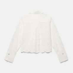 Discount Broderie Cropped Shirt Women Tops