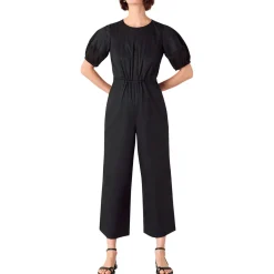 Hot Broderie Cropped Straight Leg Jumpsuit Women Jumpsuits