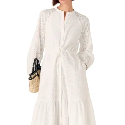Online Broderie Shirt Dress Women Dresses