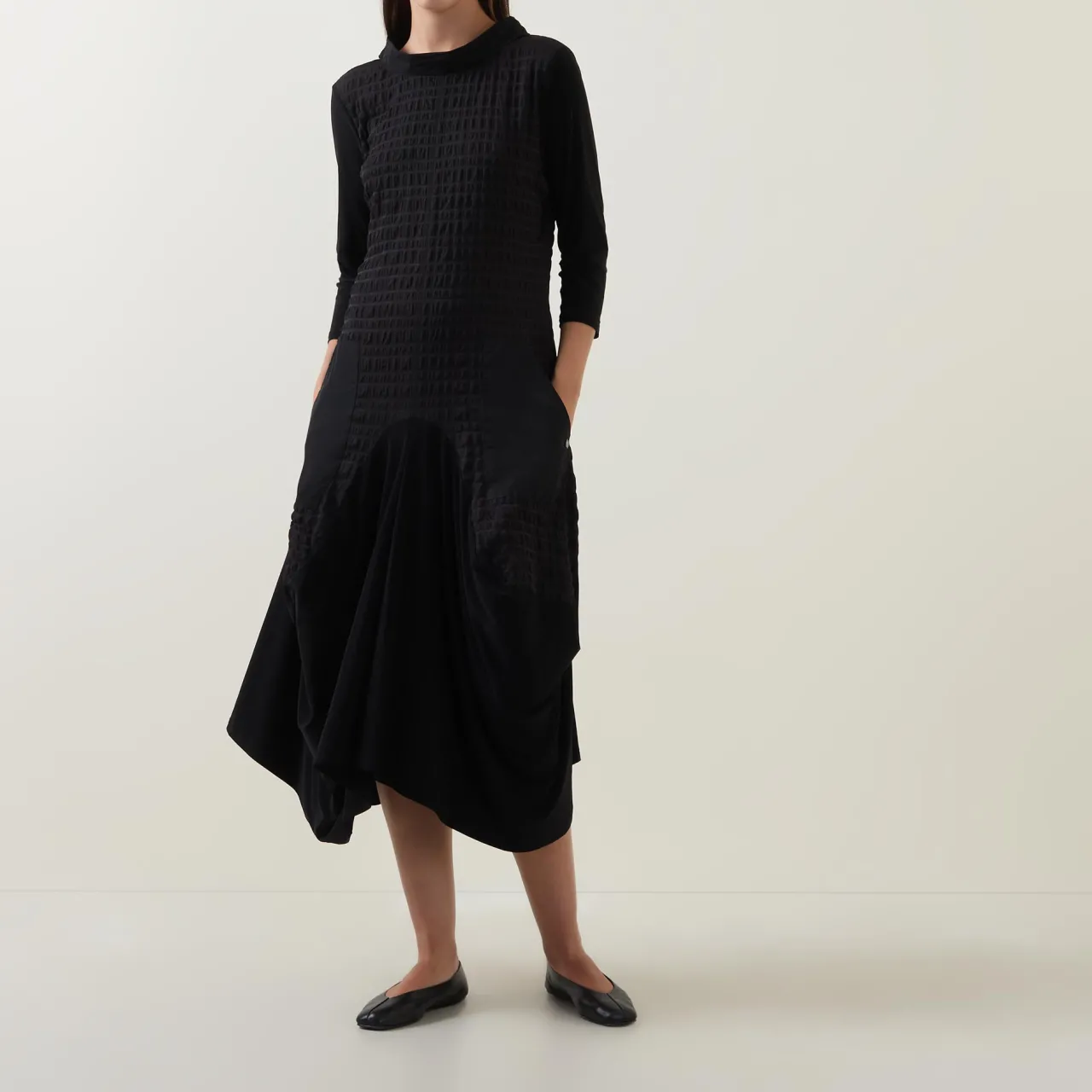 Bubble Jacquard Asymmetric Dress Women Dresses