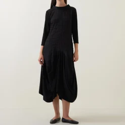 Bubble Jacquard Asymmetric Dress Women Dresses