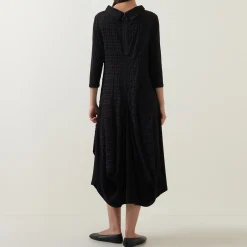 Bubble Jacquard Asymmetric Dress Women Dresses