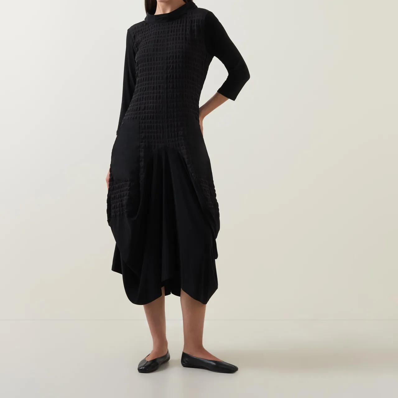 Bubble Jacquard Asymmetric Dress Women Dresses