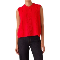 New Cable Detail Knitted Vest Women Sweaters & Cardigans
