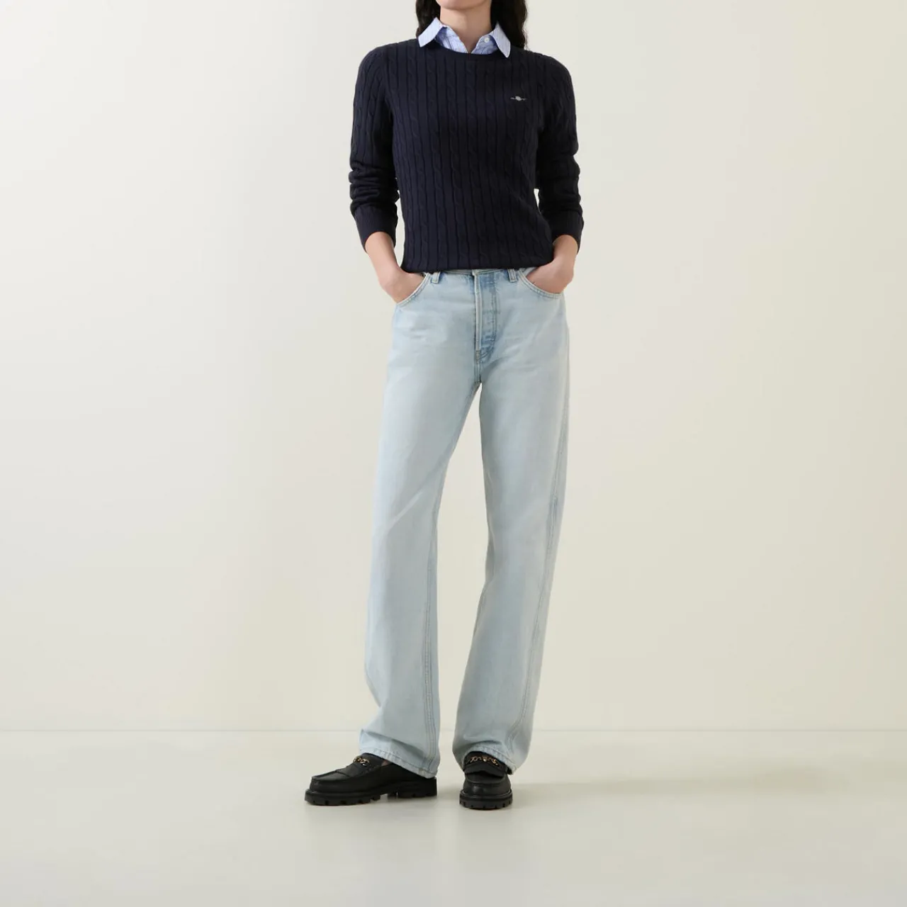 Sale Cable Knit Logo Sweater Women Sweaters & Cardigans