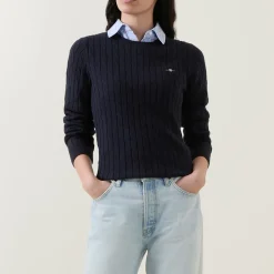 Sale Cable Knit Logo Sweater Women Sweaters & Cardigans