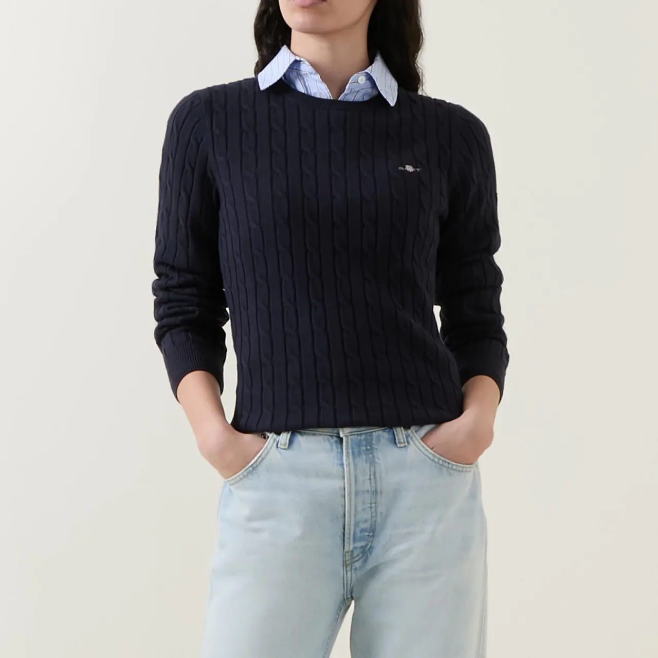 Sale Cable Knit Logo Sweater Women Sweaters & Cardigans