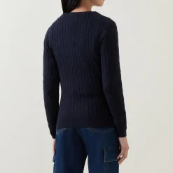 Hot Cable Knit V-Neck Sweater Women Sweaters & Cardigans