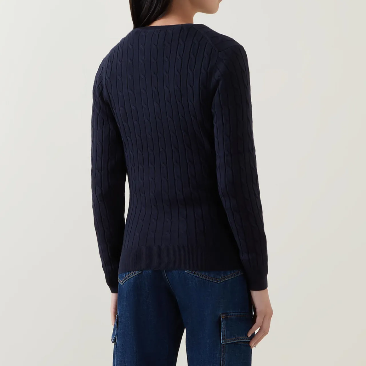 Hot Cable Knit V-Neck Sweater Women Sweaters & Cardigans
