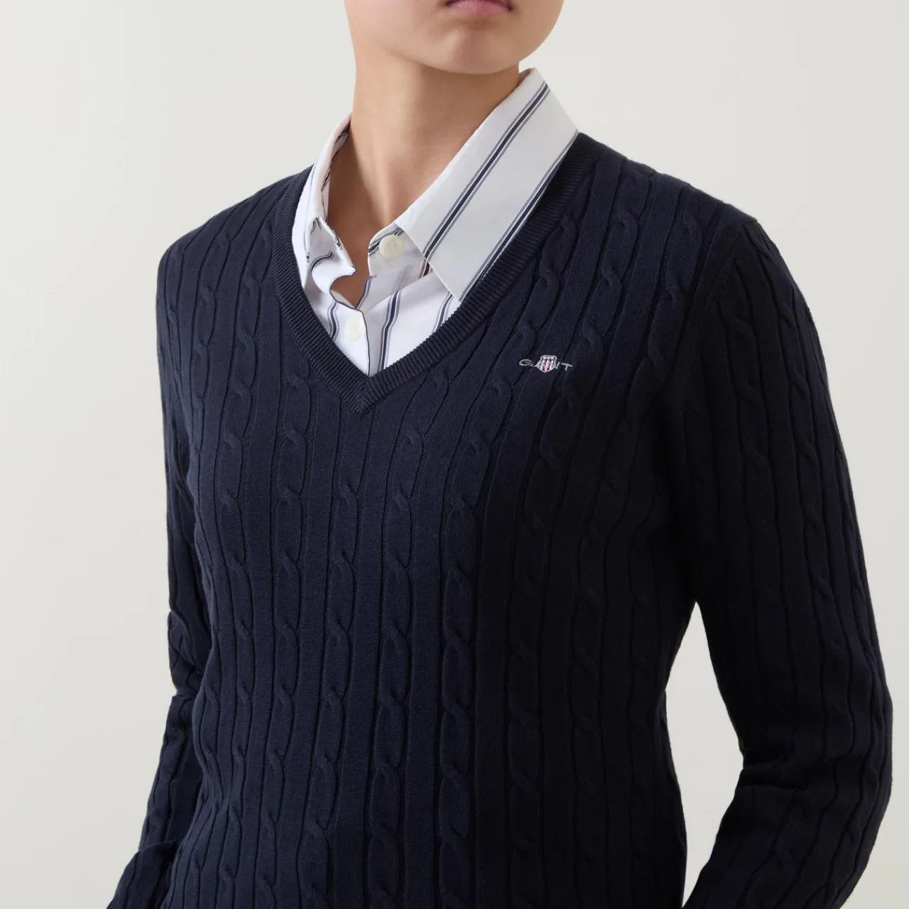 Hot Cable Knit V-Neck Sweater Women Sweaters & Cardigans