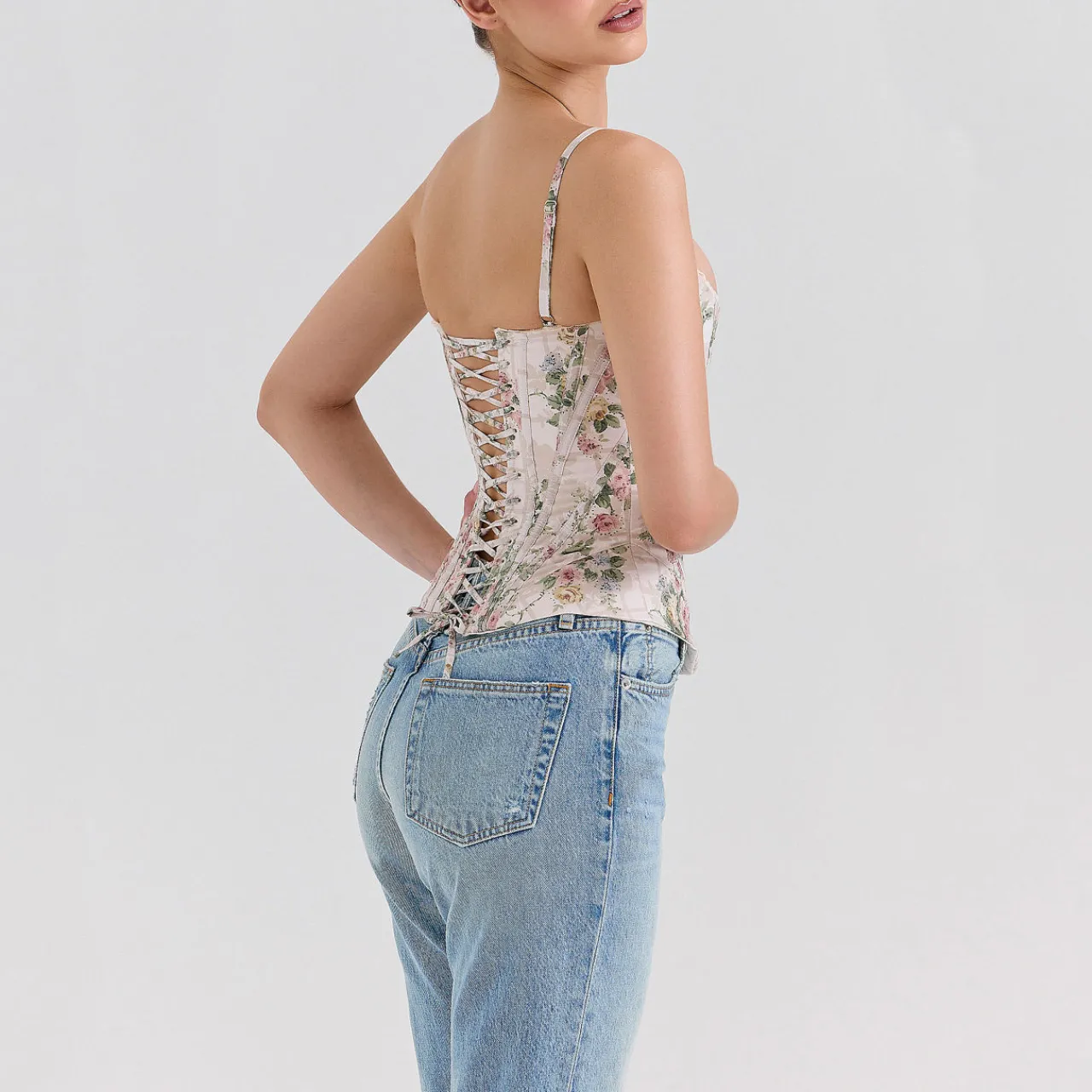 Discount Cadie Floral Corset Top Women Tops
