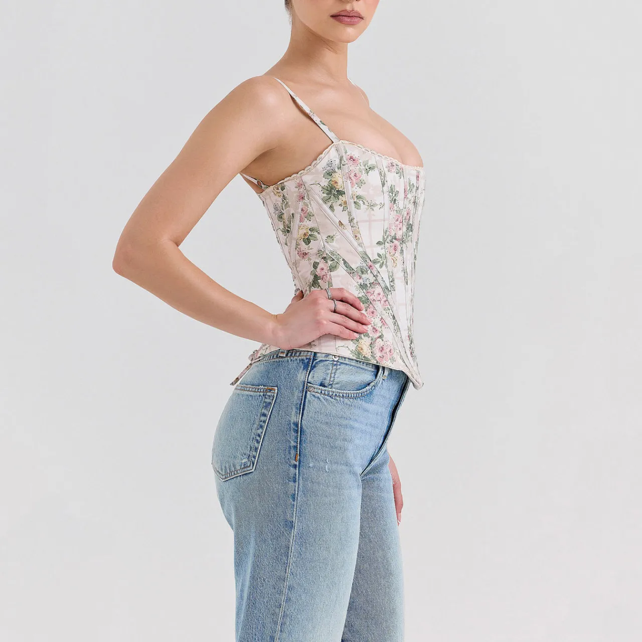 Discount Cadie Floral Corset Top Women Tops