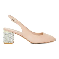 Discount Calena Embellished Slingback Block Heels Women Heels