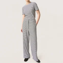 Online Calva High-Rise Striped Trousers Women Trousers & Shorts