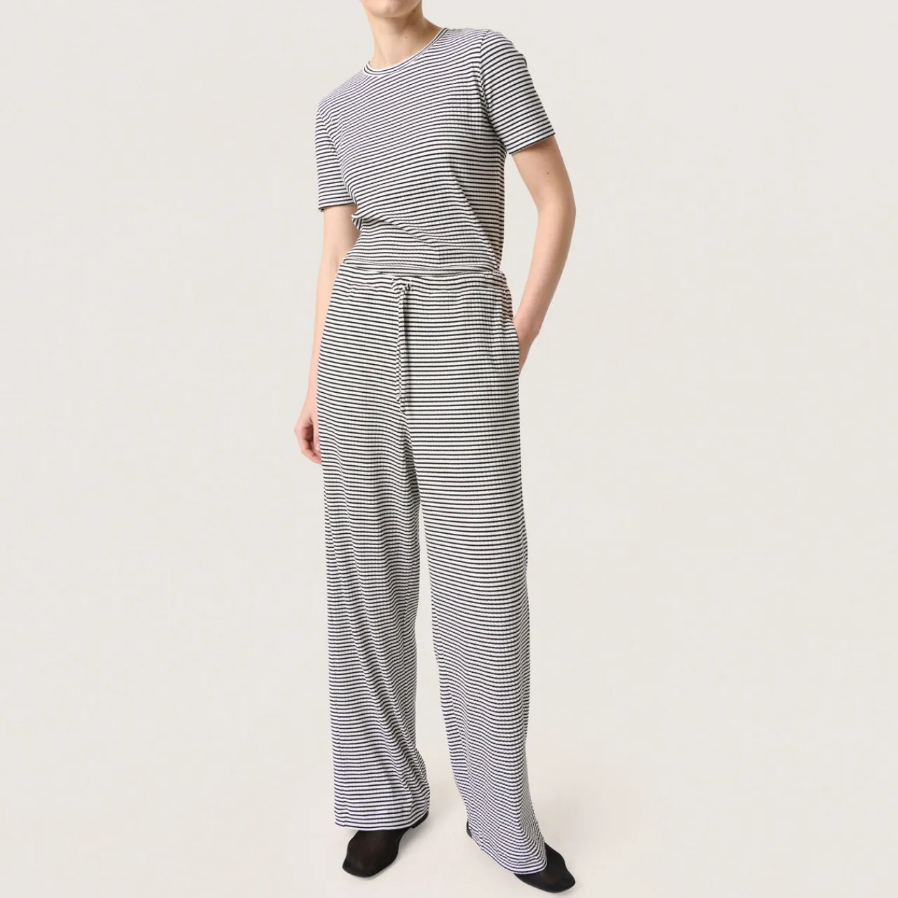 Online Calva High-Rise Striped Trousers Women Trousers & Shorts