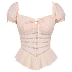 New Cara Lace Peplum Top Women Tops