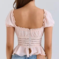 New Cara Lace Peplum Top Women Tops