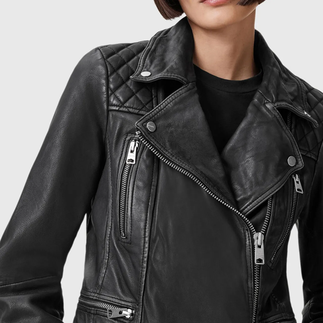 Outlet Cargo Leather Biker Jacket Women Coats & Jackets