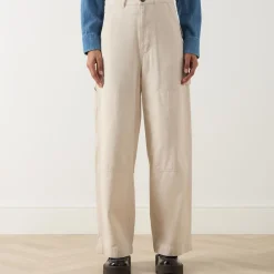 Sale Caronte Straight Leg Drill Trousers Women Trousers & Shorts