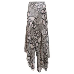 Discount Cassie Snakeskin Asymmetric Skirt Women Skirts