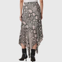 Discount Cassie Snakeskin Asymmetric Skirt Women Skirts