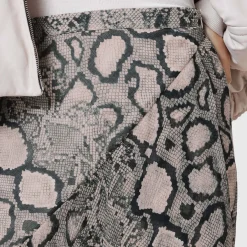 Discount Cassie Snakeskin Asymmetric Skirt Women Skirts