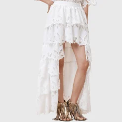 Cavarly Tiered Broderie Anglaise Skirt Women Skirts