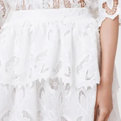 Cavarly Tiered Broderie Anglaise Skirt Women Skirts