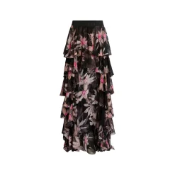 Discount Cavarly Tiered Floral Skirt Women Skirts