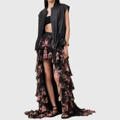 Discount Cavarly Tiered Floral Skirt Women Skirts
