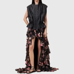 Discount Cavarly Tiered Floral Skirt Women Skirts