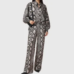 Online Charli High Rise Wide Leg Snake Trousers Women Trousers & Shorts
