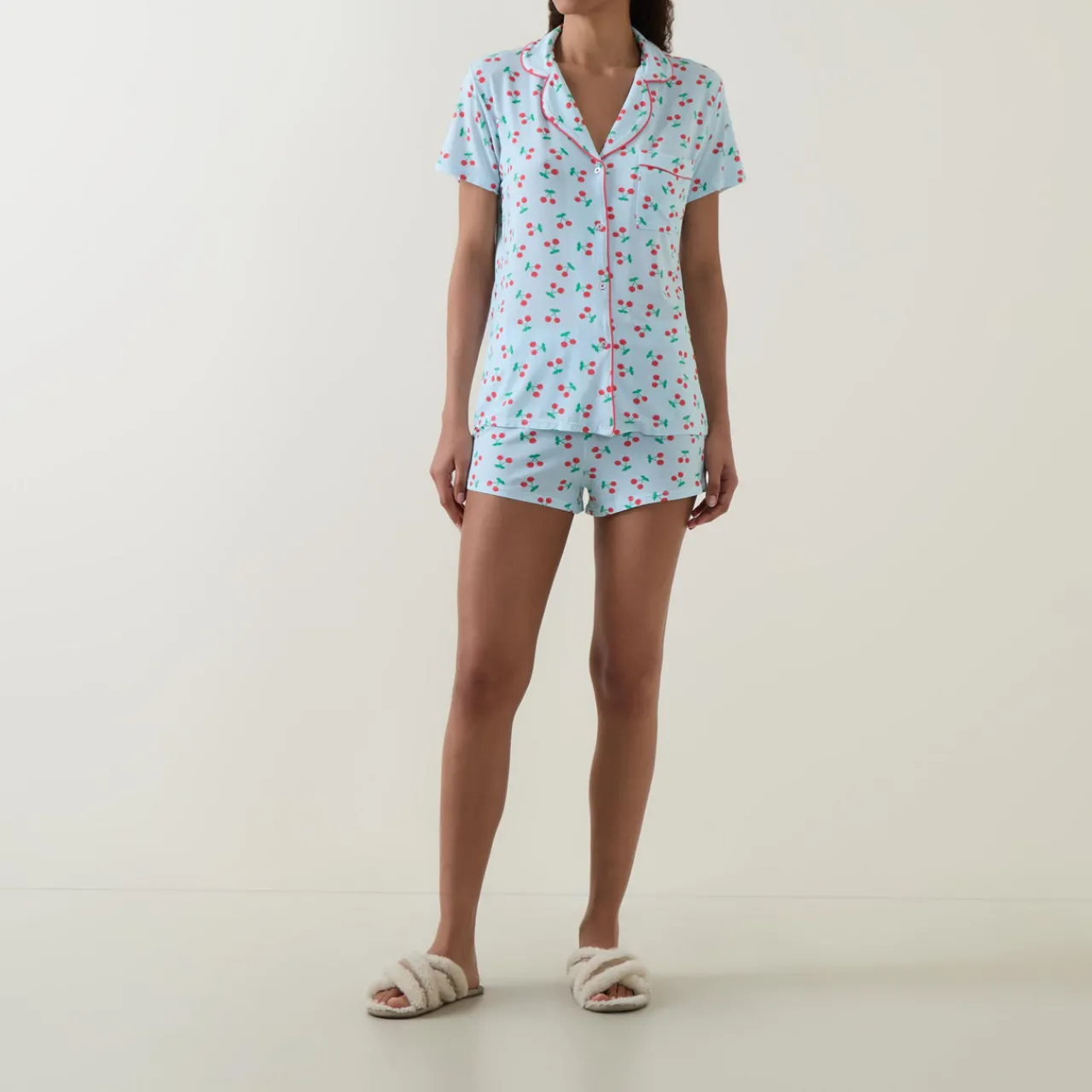 Best Cherry Top & Shorts Pyjama Set Women Sleepwear