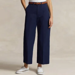 Discount Chino Cropped Wide Leg Trousers Women Trousers & Shorts