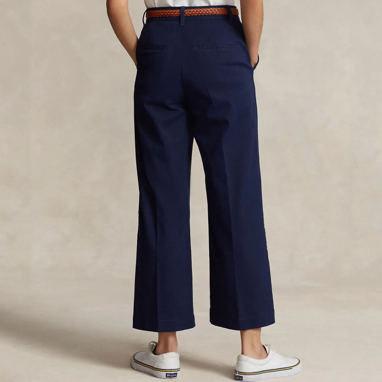Discount Chino Cropped Wide Leg Trousers Women Trousers & Shorts