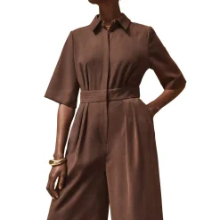 Outlet Chocolate Tailored Jumpsuit Women Jumpsuits