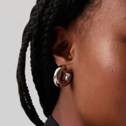 Chubby Medium Hoop Earrings Women Earrings