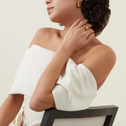 Chunky Medium Entwine Hoop Earrings Women Earrings