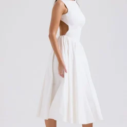 Clearance Cindy Open Back Flared Sundress Women Dresses