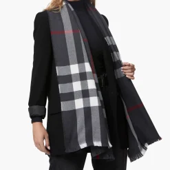 Hot Classic Check Merino Wool Scarf Women Scarves